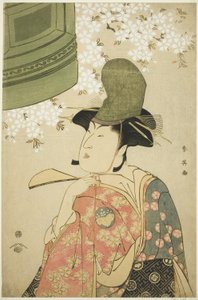 Acteur Nakayama Tomisaburô als een Shirabyôshi danser in "De maagd van de Dôjô-tempel" ("Musume Dôjô-ji")