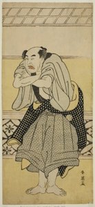 De acteur Asao Tamejuro I als dronken Gotobei in het toneelstuk Yoshitsune Koshigoe Jo, opgevoerd in het Ichimura Theater in de negende maand, 1790