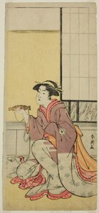 De acteur Iwai Hanshiro IV als Yae (), in het toneelstuk Sugawara Denju Tenarai Kagami (), Opgevoerd in het Kiri Theater () in de zevende maand, 1788 () door Katsukawa Shun