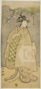 De acteur Iwai Kiyotaro als Kewaizaka no Shosho in het toneelstuk Gohiiki no Hana Aikyo Soga, opgevoerd in het Kawarazaki Theater in de eerste maand, 1794 door Katsukawa Shun