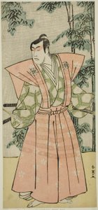 De acteur Matsumoto Koshiro IV als Hatakeyama Shigetada vermomd als Honjo Soheiji () in het toneelstuk Edo no Fuji Wakayagi Soga (), opgevoerd in het Nakamura Theater () in de eerste maand, 1789 () door Katsukawa Shun