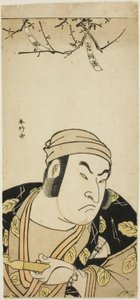 Portret buste van acteur Onoe Matsusuke I, misschien als de koeherder in "Genji in lange mouwen op de berg Otoko" ("Otokoyama furisode Genji") door Katsukawa Shunkо̄