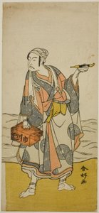 De acteur Ichikawa Yaozo II als de bootsman Jirosaku in het toneelstuk Oyafune Taiheiki, opgevoerd in het Ichimura Theater in de elfde maand, 1775 door Katsukawa Shunkо̄