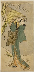 De acteur Nakamura Riko I als Kiyotaki in het toneelstuk Oakinai Hiru ga Kojima, opgevoerd in het Nakamura Theater in de Elfde Maand, 1784 door Katsukawa Shunkо̄