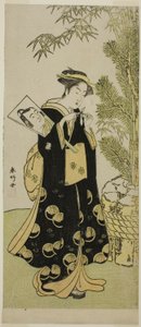 De acteur Segawa Kikunojo III als Otora in het toneelstuk Ume-goyomi Akebono Soga, opgevoerd in het Ichimura Theater in de derde maand, 1780 door Katsukawa Shunkо̄