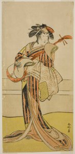 De acteur Yamashita Mangiku I als Osan in het toneelstuk Kitekaeru Nishiki no Wakayaka, Opgevoerd in het Nakamura Theater in de Elfde Maand, 1780 door Katsukawa Shunkо̄