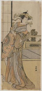 Arashi Murajiro als een courtisane met een brief, late 1780s
