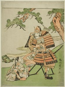 De krijger Kusunoki Masashige (1294-1336) neemt afscheid van zijn zoon Masatsura door Katsukawa Shunsei