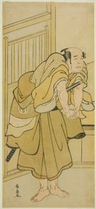 De acteur Asao Tamejuro I als dronken Gotobei in het stuk Yoshitsune Koshigoe Jo, uitgevoerd in het Ichimura Theater in de negende maand, 1790