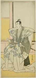 De acteur Matsumoto Koshiro IV als Hatakeyama Shigetada in het stuk Edo no Fuji Wakayagi Soga, uitgevoerd in het Nakamura Theater in de eerste maand, 1789