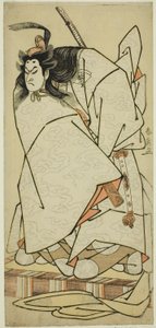 De acteur Onoe Matsusuke I als Ashikaga Takauji in het stuk Kumoi no Hana Yoshino no Wakamusha, uitgevoerd in het Nakamura Theater in de elfde maand, 1786 door Katsukawa Shunsen