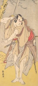 De acteur Onoe Matsusuke als een samoerai met een getrokken zwaard, 1786