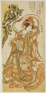 Osagawa Tsuneyo II als Itsukushima Tennyo in het Kabuki-stuk "Tokimekuya o-Edo no hatsuyuki"