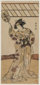 Segawa Kikunojo II als scheidsrechter van een worstelwedstrijd, ca. late 1770s door Katsukawa Shunsho