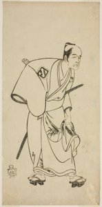 De acteur Arashi Otohachi I als Hotei Ichiemon in het stuk Ayatsuri Kabuki Ogi, uitgevoerd in het Nakamura Theater in de zevende maand, 1768 door Katsukawa Shunsho