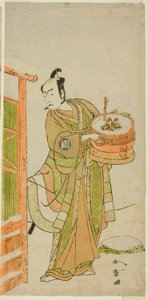 De Acteur Arashi Sangoro II als Ito Kuro Vermomd als Banta in het Toneelstuk Izu-goyomi Shibai no Ganjitsu, Opgevoerd in het Morita Theater in de Elfde Maand, 1772