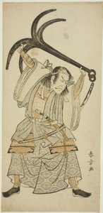 De Acteur Ichikawa Danjuro IV als Taira no Tomomori vermomd als Tokaiya Gimpei in de scène "Tomomori met het Anker" in het toneelstuk "Yoshitsune