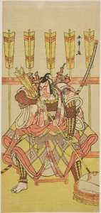 De acteur Ichikawa Danjuro V als Yanone Goro in het stuk Kuruwa-gayoi Komachi Soga, uitgevoerd in het Nakamura Theater in de vijfde maand, 1781 door Katsukawa Shunsho
