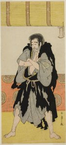 De acteur Ichikawa Danjuro V als de monnik Mongaku vermomd als Seizaemon Bozu in het stuk Oakinai Hiru ga Kojima, uitgevoerd in het Nakamura Theater in de elfde maand, 1784