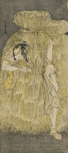 De Acteur Ichikawa Danzo IV die Snel Wisselt Tussen de Rollen van Sadakuro en Yoichibei, in het Toneelstuk Kanadehon Chushingura, Opgevoerd in het Morita Theater in de Derde Maand door Katsukawa Shunsho