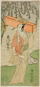 De Acteur Ichikawa Yaozo II als Soga no Juro Sukenari Vermomd als de Professionele Nar Senraku (?) in het Stuk Soga Moyo Aigo no Wakamatsu (?), Opgevoerd in het Nakamura Theater (?) in de Tweede Maand, 1769 (?)