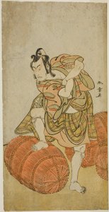 De acteur Matsumoto Koshiro IV als Matsuo-maru in het stuk Sugawara Denju Tenarai Kagami, uitgevoerd in het Nakamura Theater in de vierde maand, 1779