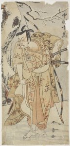 De acteur Nakamura Ju_zo_ in een samurai rol door Katsukawa Shunsho