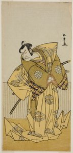 De Acteur Nakamura Nakazo I als Kudo Sukestune (?) in het Toneelstuk Kokimazete Takao Soga (?), Opgevoerd in het Ichimura Theater (?) in de Tweede Maand, 1778