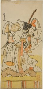 De Acteur Nakamura Nakazo I als Prins Takahiro in het Toneelstuk Date Nishiki Tsui no Yumitori, Uitgevoerd in het Morita Theater in de Elfde Maand, 1778 door Katsukawa Shunsho