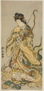De Acteur Nakamura Noshio I als de Godin Benzaiten van Enoshima in het Toneelstuk Onno Aruji Hatsuyuki no Sekai, Uitgevoerd in het Morita Theater in de Elfde Maand, 1773