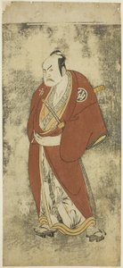 De acteur Nakamura Sukegoro II als Kaminari Shokuro in de Joruri 