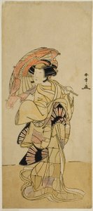 De Acteur Nakamura Tomijuro I als een Vrouwelijke Vos van Mt. Ubagadake in het Toneelstuk Chigo Torii Tobiiri Kitsune, Opgevoerd in het Ichimura Theater in de Elfde Maand, 1777 door Katsukawa Shunsho