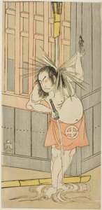 De acteur Otani Hiroji III, mogelijk als Akaneya Hanshichi in het stuk Fuji no Yuki Kaikei Soga (Sneeuw op de berg Fuji: De Soga Vendetta), uitgevoerd in het Ichimura Theater vanaf de vijftiende dag van de eerste maand, 1770 door Katsukawa Shunsho