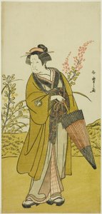 De acteur Otani Tomoemon I als Otsuma in het toneelstuk Kabuki no Hana Bandai Soga, uitgevoerd in het Ichimura Theater in de vierde maand, 1781 door Katsukawa Shunsho