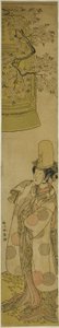 De acteur Segawa Tomisaburo I als Kiyo-hime in het stuk Hanagatami Kazaori Eboshi, uitgevoerd in het Ichimura Theater in de derde maand, 1774 door Katsukawa Shunsho