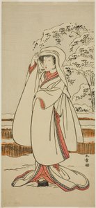 De acteur Segawa Tomisaburo I als de Reigermaagd (Sagi Musume)
