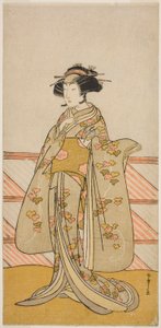 De Acteur Yoshizawa Iroha I als Tamamo no Mae (?) in het Toneelstuk Sakuya Kono Hana no Kaomise (?), Opgevoerd in het Nakamura Theater (?) in de Elfde Maand, 1776 (?) door Katsukawa Shunsho
