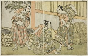 Het toneelstuk Kuni no Hana Ono no Itsumoji, uitgevoerd in het Nakamura Theater in de elfde maand, c.1772