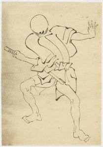 Gewapende Begeleider (studie) door Katsushika (school of) Hokusai