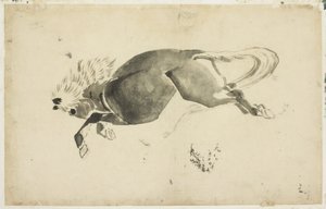 Rennend Paard door Katsushika (school of) Hokusai