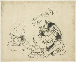 Zen Monnik Verbrandt Beeld van Boeddha (T