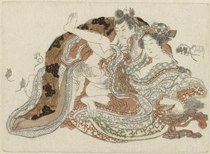Liefdespaar en ratten door Katsushika Hokusai (possibly)