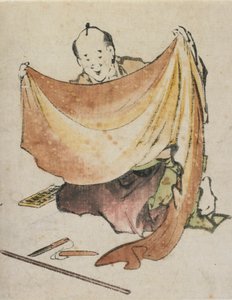 Een stoffenhandelaar door Katsushika Hokusai