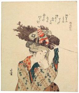 Een Meisje uit Ohara, 1806-1815 door Katsushika Hokusai