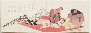Een Lange Surimono door Katsushika Hokusai