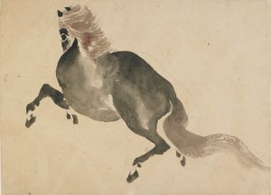 Een rennend paard, eind 18e-begin 19e eeuw door Katsushika Hokusai