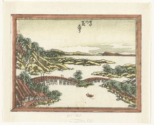 Avondgloed te Seta door Katsushika Hokusai