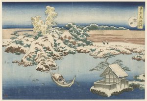 De Sumida rivier in sneeuw