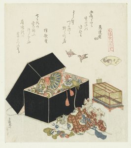 De mus schelp (Een vergelijking van Genroku gedichten en schelpen) door Katsushika Hokusai
