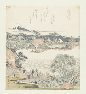 De paarden-bind steen door Katsushika Hokusai